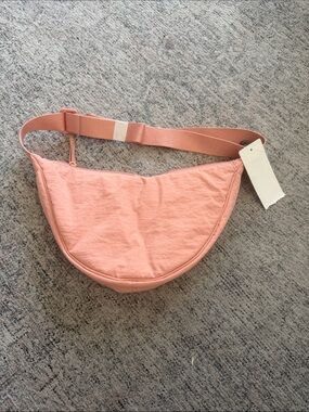 Pink Crescent Crossbody Bag